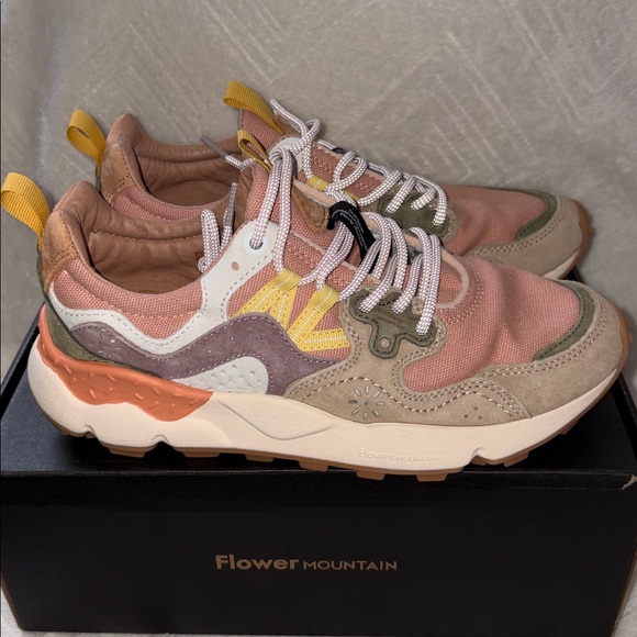 NWT Flower Mountain Yamano Sneakers in Pink-Khaki-Purple - Picture 7 of 13